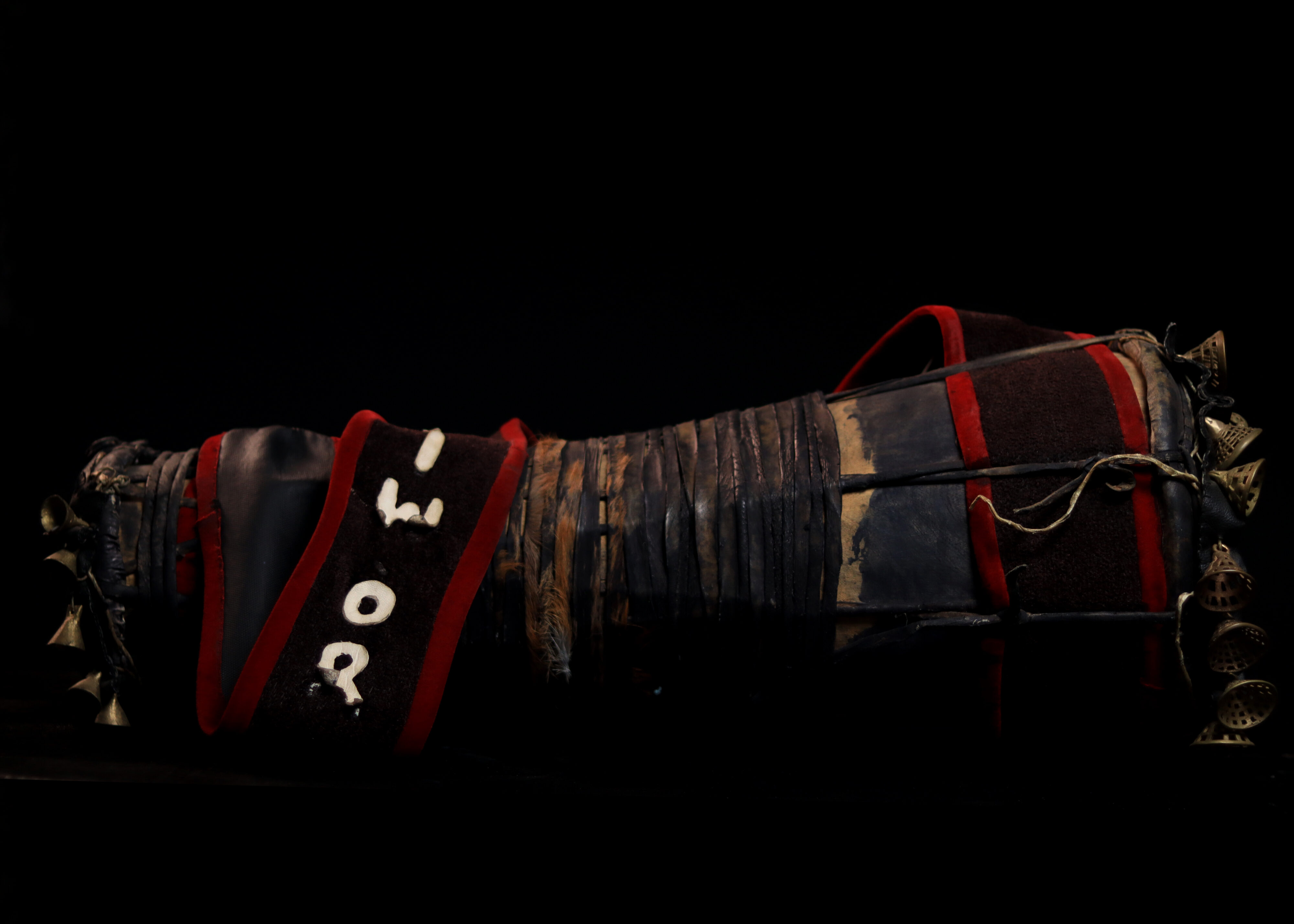 Ìyá ìlù bàtá with real leather and ancient saworo idẹ (brass bells)